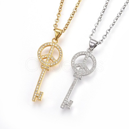 304 Stainless Steel Pendant Necklaces NJEW-L150-20-1