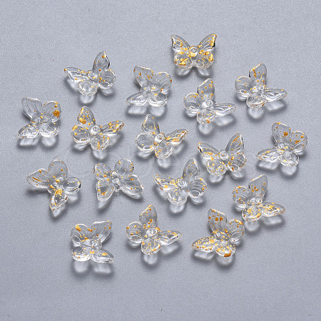 Two Tone Transparent Spray Painted Glass Charms GLAA-T016-22D-1