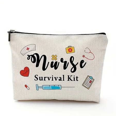 Nurse Cotton Linen Cosmetic Bag PW-WG63290-03-1