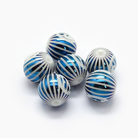 Feng Shui Opaque Spray Painted Glass Beads LAMP-P050-A01-8mm-1
