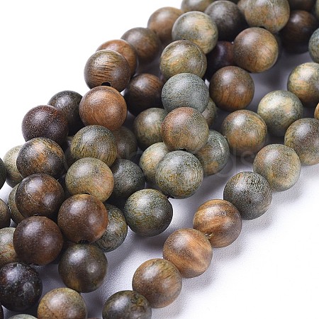 Natural Sandalwood Beads Strands WOOD-F008-02-C-1