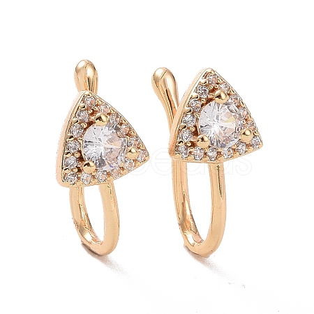 Clear Cubic Zirconia Triangle Cuff Earrings ZIRC-I064-17G-1