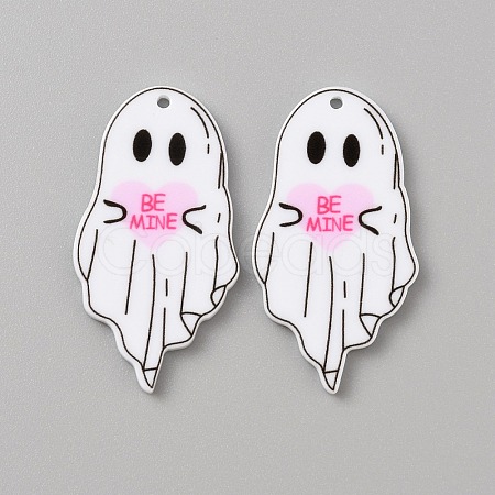 Halloween Printed Opaque Acrylic Pendants SACR-WH0006-23C-1