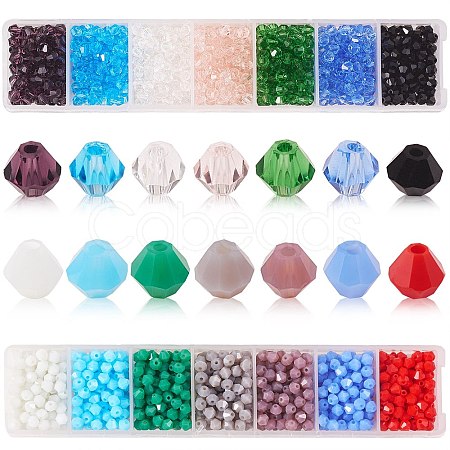 1680Pcs 14 Style Opaque Solid Color & Transparent Glass Beads GLAA-SZ0001-82-1