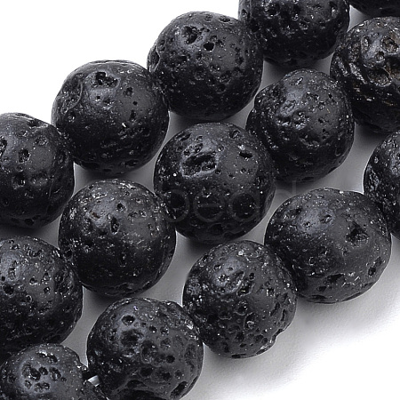 Natural Lava Rock Beads Strands X-G-S259-11-6mm-1