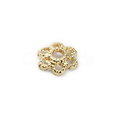 6-Petal Brass Bead Caps FIND-WH0110-144-1