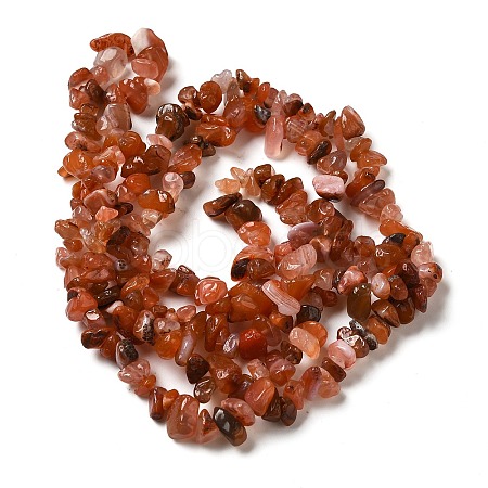 Natural South Red Agate Chips Bead Strands G-M205-40-1