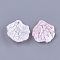 Acrylic Pendants, Crackle & AB Color, Petal, Pink, 19.5x17x5mm, Hole: 1.4mm