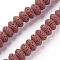 Natural Lava Rock Beads Strands, Dyed, Rondelle, Indian Red, 9x5~5.5mm, Hole: 2mm, about 37 pcs/Strand, 7.87 inch(20cm)