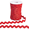 Gorgecraft Polyester Wavy Fringe Trim, Wave Bending Lace Ribbon, for Clothes Sewing and Art Craft Decoration, Red, 3/8 inch(10mm), about 25 yards