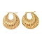 PVD Vacuum Plating 304 Stainless Steel Stripe Chunky Hoop Earrings for Women, Crescent Moon, Golden, 32x10mm