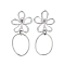 Non-Tarnish Hollow Flower 304 Stainless Steel Dangle Earrings, Stud Earrings for Women, Stainless Steel Color, 40x18mm