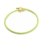 Braided Steel Wire Bracelets Making, with Golden Tone Brass Beads, Green Yellow, Inner Diameter: 3-1/8 inch(8cm)