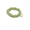 Faceted Glass Elastic Hair Ties, with Flat Round Charms, Horsetail Hair Accessories for Girls Women, Pale Green, 60mm