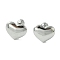 Non-Tarnish 304 Stainless Steel Ear Studs, Heart, Stainless Steel Color, 11.5x14mm