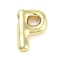 Rack Plating Brass Pendants, Long-Lasting Plated, Real 18K Gold Plated, Letter P, 20.5x14x5mm, hole: 3.5x2mm