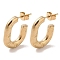 Oval 201 Stainless Steel Stud Earrings for Women, with 304 Stainless Steel Pin, Golden, 21x3.5mm