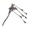 Alloy Butterfly Hair Sticks, Hair Accessories for Women & Girls, Tassel, Gunmetal, 165x120mm