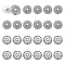 Unicraftale 24Pcs 2 Style Zinc Alloy Shank Buttons, 1-Hole, Oval with Flower, Antique Silver, 25x22x7.5mm, Hole: 3mm, 12pcs/style