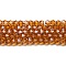 Transparent Electroplate Glass Beads Strands, Pearl Luster Plated, Faceted, Bicone, Dark Orange, 3.5~3.8x3mm, Hole: 0.8mm, about 113~115pcs/strand, 14.17~14.37 inch(36~36.5cm)