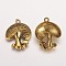 Tibetan Style Alloy Pendants, Lead Free and Cadmium Free, Mushroom, Antique Golden, 22.5x19x5.4mm, Hole: 2mm