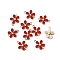 Zinc Alloy Enamel Links Connectors, with Crystal Rhinestones, Golden, Flower, FireBrick, 15.5x19.5x3mm, Hole: 2mm