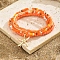 Glass Seed Beads Anklets Sets, Orange, Inner Diameter: 2-3/8 inch(6cm), 6pcs/set