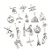 Alloy Pendants, Travel Series, Antique Silver, 12.8~34x9.5~15.3x2~7mm, Hole: 1.5~2mm