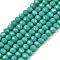 Opaque Solid Color Imitation Jade Glass Beads Strands, Faceted, Rondelle, Light Sea Green, 2.9~3.3x2mm, Hole: 0.8mm,  about 148~150pcs/strand, 39.5~40cm