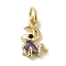 Brass Micro Pave Clear Cubic Zirconia Pendants, Real 18K Gold Plated, Dog, Real 18K Gold Plated, 13x8x3mm, Hole: 3.2mm