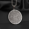 Non-Tarnish Stainless Steel Round Engraved Coin Pendant Simple Fashion Necklace