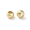 Rack Plating Brass Spacer Beads, Long-Lasting Plated, Lead Free & Cadmium Free, Round, Real 14K Gold Plated, 3x2.8mm, Hole: 1mm