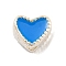 Heart Shape Silver 925 Sterling Silver Beads, with Enamel, with S925 Stamp, Dodger Blue, 5.5x6.5x4mm, Hole: 1.2mm