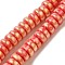 Handmade Polymer Clay Beads Strands, with Glitter Powder, Rondelle, Crimson, 7~7.5x3~3.5mm, Hole: 1.6mm, about 116~118pcs/strand, 15.55~15.94''(39.5~40.5cm)