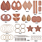 SUNNYCLUE DIY Walnut Wood & CCB Plastic Pendants Dangle Earring Making Kits, include Brass Linking Rings & Earring Hooks, Antique Bronze