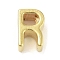 304 Stainless Steel Pendants, Real 24K Gold Plated, Letter R, 8x5x4mm, Hole: 1.6mm