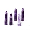 Tower Natural Amethyst Home Display Decoration, Healing Stone Wands, for Reiki Chakra Meditation Therapy Decors, Hexagonal Prism, 50~60mm