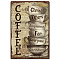 Vintage Metal Tin Sign, Iron Wall Decor for Bars, Restaurants, Cafe Pubs, Rectangle, Coffee Cup, 300x200x0.5mm