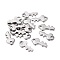 Non-Tarnish 201 Stainless Steel Charms, Laser Cut, Key, Stainless Steel Color, 12.8x6.5x0.8mm, Hole: 1.8mm