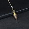 Resin Cone Dowsing Pendulums, Natural Tourmaline Chip inside and Metal Findings Charm, 380mm