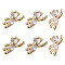 DELORIGIN 6Pcs Brass Cubic Zirconia Charms, Bear, Clear, Real 18K Gold Plated, 12x6x3mm, Hole: 1mm