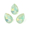 Glass Cabochons, Faceted, Teardrop, Lawn Green, 10x7x4mm, 72pcs/set