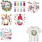 PET Heat Transfer Film Logo Stickers Set, for DIY T-Shirt, Bags, Hats, Jackets, Easter Theme Pattern, 225~247x217~248mm, 6pcs/set