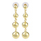 Brass Stud Earrings for Women, Round, Real 18K Gold Plated, 58x12mm