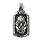 304 Stainless Steel Manual Polishing Pendants, Norse Odin Viking Talisman Man with Triple Horn, Antique Silver, 47.5x23x5.5mm, Hole: 5x7mm