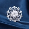 Platinum Alloy Rhinestone Brooches for Women, with Plastic Pearl, Flower, 43x45mm