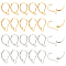 BENECREAT 40Pcs 4 Style Brass Leverback Earring Findings, Golden & Silver, 15.5~15.6x10x1.5~2mm, Pin: 0.7~1.8mm, 10Pcs/style