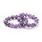 Natural Amethyst Beaded Stretch Bracelets, Round, Beads: 12~12.5mm, Inner Diameter: 2-1/8 inch(5.4cm)