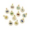 Rack Plating Real 18K Gold Plated Brass Micro Pave Clear Cubic Zirconia Pendants, with Handmade Lampwork, Cadmium Free & Lead Free, Long-Lasting, Flat Round with Evil Eye, Mixed Color, 20x17.5x3.5mm, Hole: 5.5x4mm