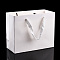 Rectangle Paper Bags with Rope Handles, for Gift Bags and Shopping Bags, White, 22x10x18cm